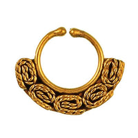 Load image into Gallery viewer, Septum Fake Piercing Nasenringe Seilspiralen Messing golden nickelfrei antik - chic - net.de
