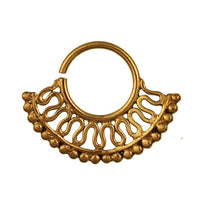 Cargar imagen en el visor de la galería, Septum Nasenringe Piercing Windungen Punkte Messing 1 mm golden antik Ohrring exotisch - chic - net.de
