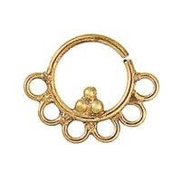 Load image into Gallery viewer, Septum Piercing Nasenringe Bögen Dreieck Messing Tribal goldfarben nickelfrei antik exotisch Ohrring - chic - net.de
