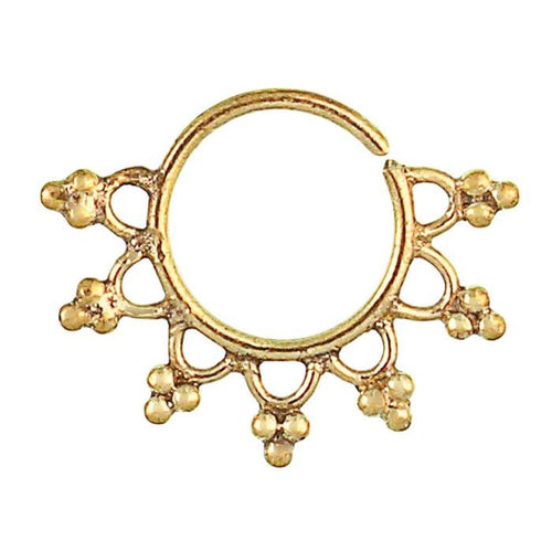 Septum Piercing Nasenringe Bögen Dreiecke Messing Tribal goldfarben nickelfrei antik exotisch Ohrring - chic - net.de