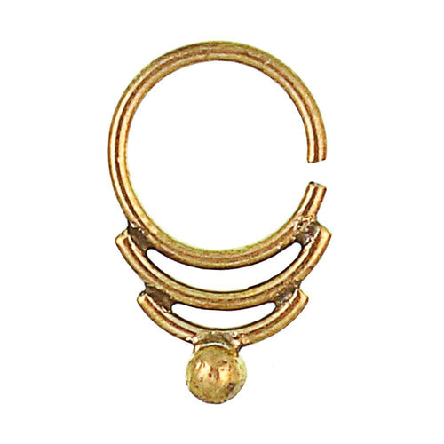 Septum Piercing Nasenringe Bögen Kugel Messing Tribal goldfarben nickelfrei antik exotisch Ohrring - chic - net.de