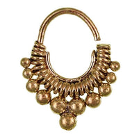 Load image into Gallery viewer, Septum Piercing Nasenringe Kugeln Spiralfeder Messing 1 mm golden antik Ohrring exotisch - chic - net.de
