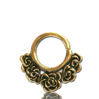 Load image into Gallery viewer, Septum Piercing Nasenringe Rosen Band Messing 1 mm goldfarben antik Ohrring - chic - net.de
