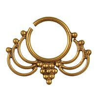 Load image into Gallery viewer, Septum Piercing Nasenringe Traube Bögen Messing 1 mm golden antik Ohrring exotisch - chic - net.de
