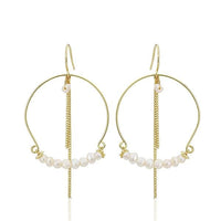 Load image into Gallery viewer, Set Kette Ohrringe 18 karat vergoldet Ketten Perlen Bogen nickelfrei weiß Reihe - chic - net.de
