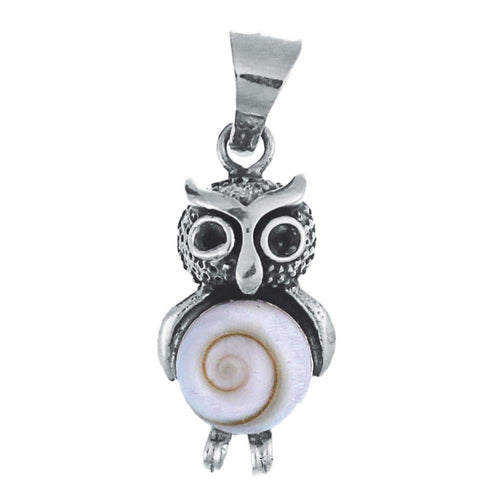 Shivaauge Silberanhänger kleine Eule Anhänger 925er Sterling Silber Shiva Auge - chic - net.de