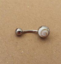 Load image into Gallery viewer, Shivaauge Kugel rund 8 mm Ø Piercing Bauchnabel Bananen-Piercing Stainless Steel Shiva Auge
