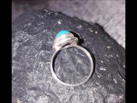Load image into Gallery viewer, Silber Ring Türkis 10 mm oval Zopf Rand 925 Sterling - chic - net.de

