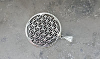 Load image into Gallery viewer, Silberanhänger 30 mm Blume des Lebens Anhänger Sterling 925er Silber glänzend - chic - net.de
