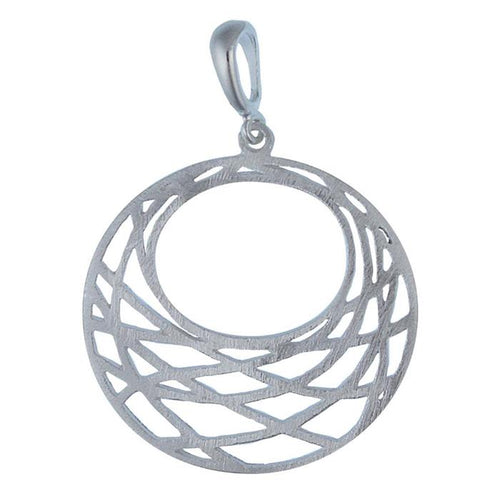 Silberanhänger gebürstet rund oval Geflecht matt nickelfrei Anhänger Sterling 925 Silber - chic - net.de