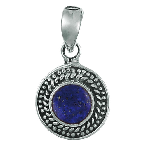 Silberanhänger Lapis Blume Zopf 925er Sterling Silber rund Anhänger - chic - net.de