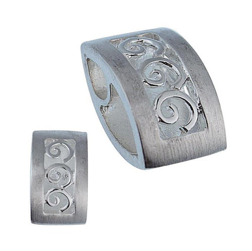 Silberanhänger Rechteck gebogen Spiralen Mandel Anhänger Sterling Silber 925er nickelfrei - chic - net.de