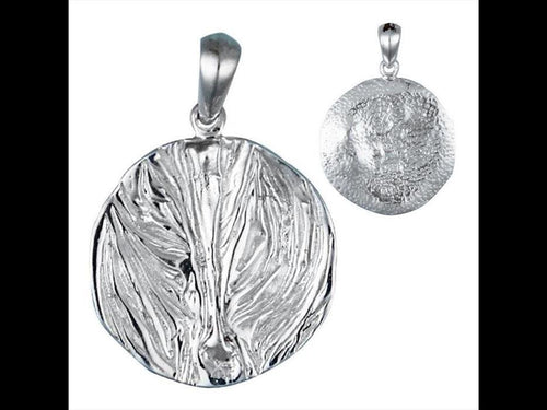 Silberanhänger rund gewölbt Tupfen Rillen nickelfrei Wechsel Anhänger Sterling 925 Silber - chic - net.de