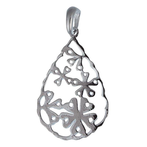 Silberanhänger Tropfen Blumen wellig Glanz Anhänger Sterling 925 Silber nickelfrei - chic - net.de