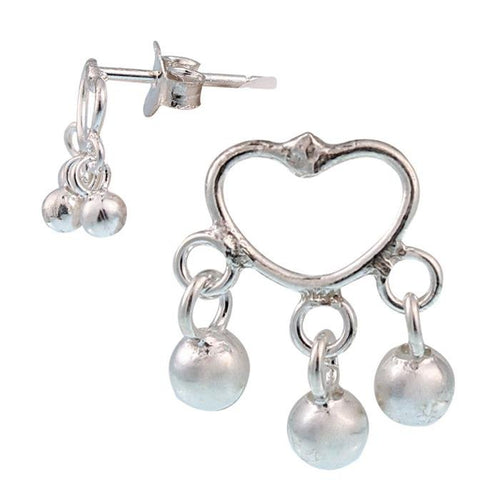 Silberohrstecker Ohrstecker Ohrringe Unisex 925er Sterling Silber Herz Kugeln - chic - net.de