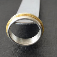 Cargar imagen en el visor de la galería, Silberring 925 Sterlingsilber vergoldet gebürstet Ring 7mm - chic - net.de
