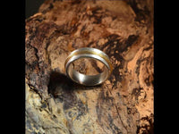 Cargar imagen en el visor de la galería, Silberring 925 Sterlingsilber vergoldet gebürstet Ring 7mm - chic - net.de
