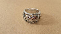 Cargar imagen en el visor de la galería, Silberring Bali Spiral Muster Ring 925er Sterling Silber Damen Designer Schmuck Ringe - chic - net.de
