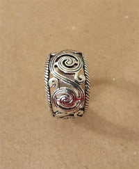 Cargar imagen en el visor de la galería, Silberring Bali Spiral Muster Ring 925er Sterling Silber Damen Designer Schmuck Ringe - chic - net.de

