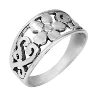 Cargar imagen en el visor de la galería, Silberring Blume spiralig 925er Sterling Silber Ring - chic - net.de
