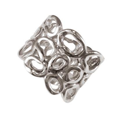 Silberring breit filigran Kreise Ring 925er Sterling Silber Damen Designer Schmuck Ringe - chic - net.de