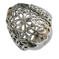 Load image into Gallery viewer, Silberring filigran Blumen Ornamente breit Ring 925er Sterling Silber Damen Schmuck Ringe - chic - net.de
