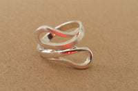 Cargar imagen en el visor de la galería, Silberring glänzend gebürstet Schleife Ring 925er Sterling Silber Damen Designer Schmuck Ringe - chic - net.de
