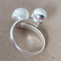 Cargar imagen en el visor de la galería, Silberring Kugeln matt glänzend Ring 925er Sterling Silber Damen Designer Schmuck - chic - net.de
