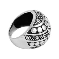 Load image into Gallery viewer, Silberring massiv dunkel oxidiert breit gemustert aus 925er Sterling Silber Damen Ringe - chic - net.de
