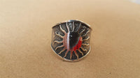 Cargar imagen en el visor de la galería, Silberring massiv Sonne dunkel oxidiert 925er Sterling Silber Damen Ringe Silberschmuck - chic - net.de
