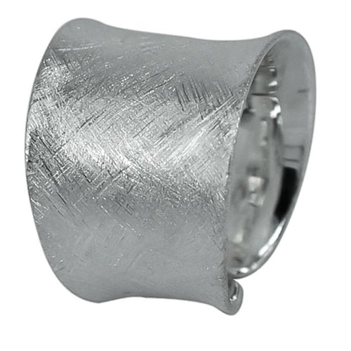 Silberring offen gebürstet gewölbt 16mm breit 925 Sterling - chic - net.de