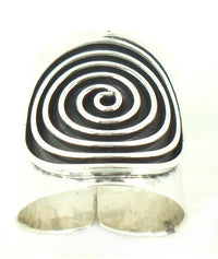 Cargar imagen en el visor de la galería, Silberring offen verstellbar schwarz Spirale Band Ring 925er Sterling Silber gehämmert Schmuck Ringe - chic - net.de
