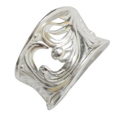 Silberring Ringe massiv gemustert Blatt 925er Sterling Silber Damen Silberschmuck Ringe - chic - net.de