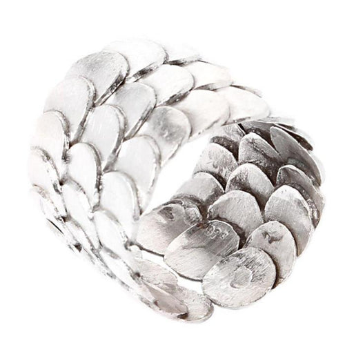 Silberring Schuppen Muster massiv Ringe 925 Sterling Silber - chic - net.de