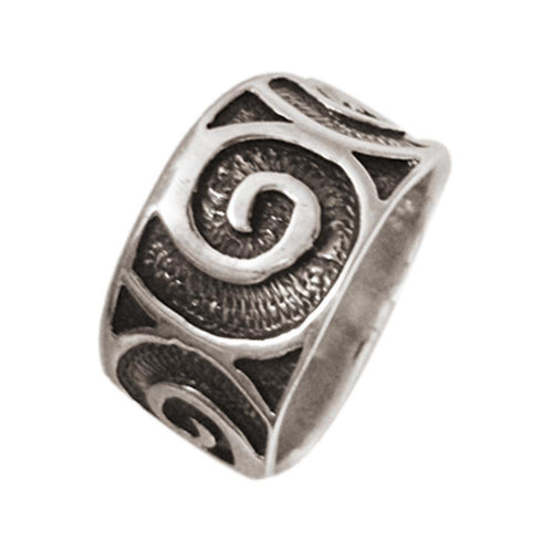 Silberring Spiralen groß dunkel oxidiert aus 925er Sterling Silber Damen Silberschmuck Ringe - chic - net.de