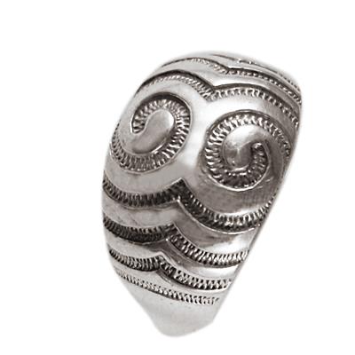 Silberring Spiralen Wellen leicht dunkel oxidiert 925er Sterling Silber Damen Silberschmuck - chic - net.de