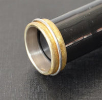 Cargar imagen en el visor de la galería, Silberring vergoldet 925 Sterlingsilber gebürstet Ring 7mm - chic - net.de
