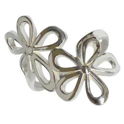 Silberring zwei Blumen groß Ring 925er Sterling Silber Damen Silberschmuck Silberringe - chic - net.de