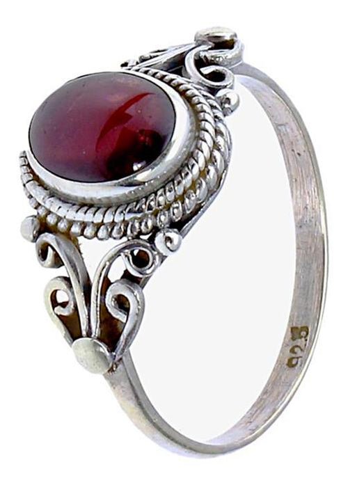 Silberringe Granat Seile Spiralbögen Kreise oval 925 - chic - net.de