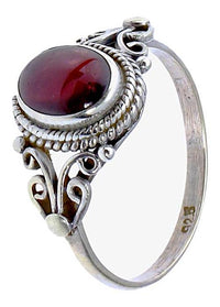 Load image into Gallery viewer, Silberringe Granat Seile Spiralbögen Kreise oval 925 - chic - net.de
