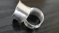 Load image into Gallery viewer, Silberringe offen breit gebürstet konkav 925 Sterling Silber Ringe matt glänzend - chic - net.de
