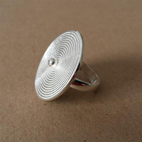 Cargar imagen en el visor de la galería, Silberringe Perle Spirale flach rund 925er Sterling Silber Ringe verstellbar unisex - chic - net.de
