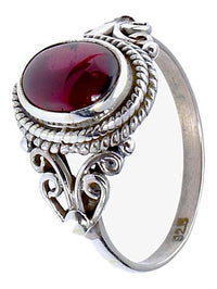 Load image into Gallery viewer, Silberringe Rubin Seile Spiralbögen Kreise oval 925 - chic - net.de
