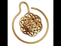 Load image into Gallery viewer, Spiralen Ohrring Piercing Brass 2,5 mm dick antik golden Blume des Lebens 7 cm - chic - net.de
