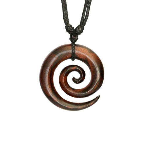 Surferkette Narraholz Halskette Spirale verstellbar dunkel - chic - net.de