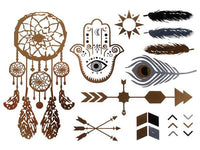 Load image into Gallery viewer, Tattoo golden silbern temporär Motivbogen Klebetattoos Khamsa Traumfänger Schmuck Tattoos - chic - net.de
