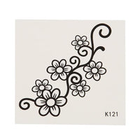 Cargar imagen en el visor de la galería, Tattoo klein Ranke verzweigt Blüten Blume einfach schwarz einzeln 1 Bogen - chic - net.de
