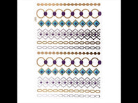 Load image into Gallery viewer, Tattoo Motivbogen golden silbern blau türkis temporär Ketten Klebetattoos Schmuck Tattoos - chic - net.de
