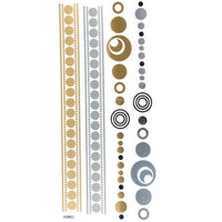 Load image into Gallery viewer, Tattoo Motivbogen golden silbern temporär Klebetattoos Kreise Halbmond Schmuck Tattoos - chic - net.de
