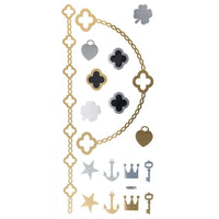 Cargar imagen en el visor de la galería, Tattoo Motivbogen golden silbern temporär Klebetattoos Kreuz Anker Schlüssel Schmuck Tattoos - chic - net.de
